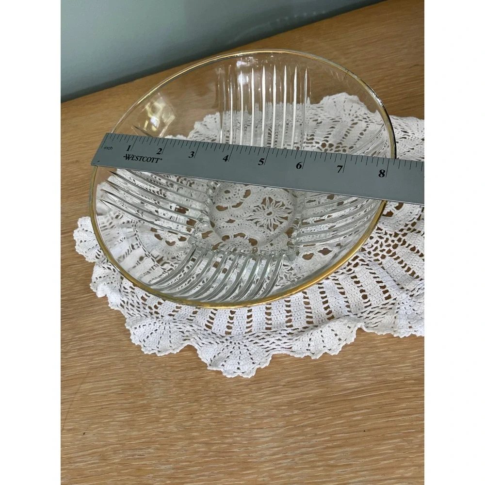 Vintage Art Deco Federal Glass Park Avenue bowl Crystal gold Mid Century Modern